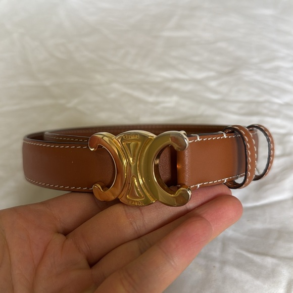 Celine TRIOMPHE BELT IN NATURAL CALFSKIN 75 - Picture 6 of 12